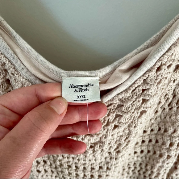 Abercrombie and Fitch Crochet Knit Mini Dress NEW NWT Coastal Vacation Boho - Picture 6 of 7